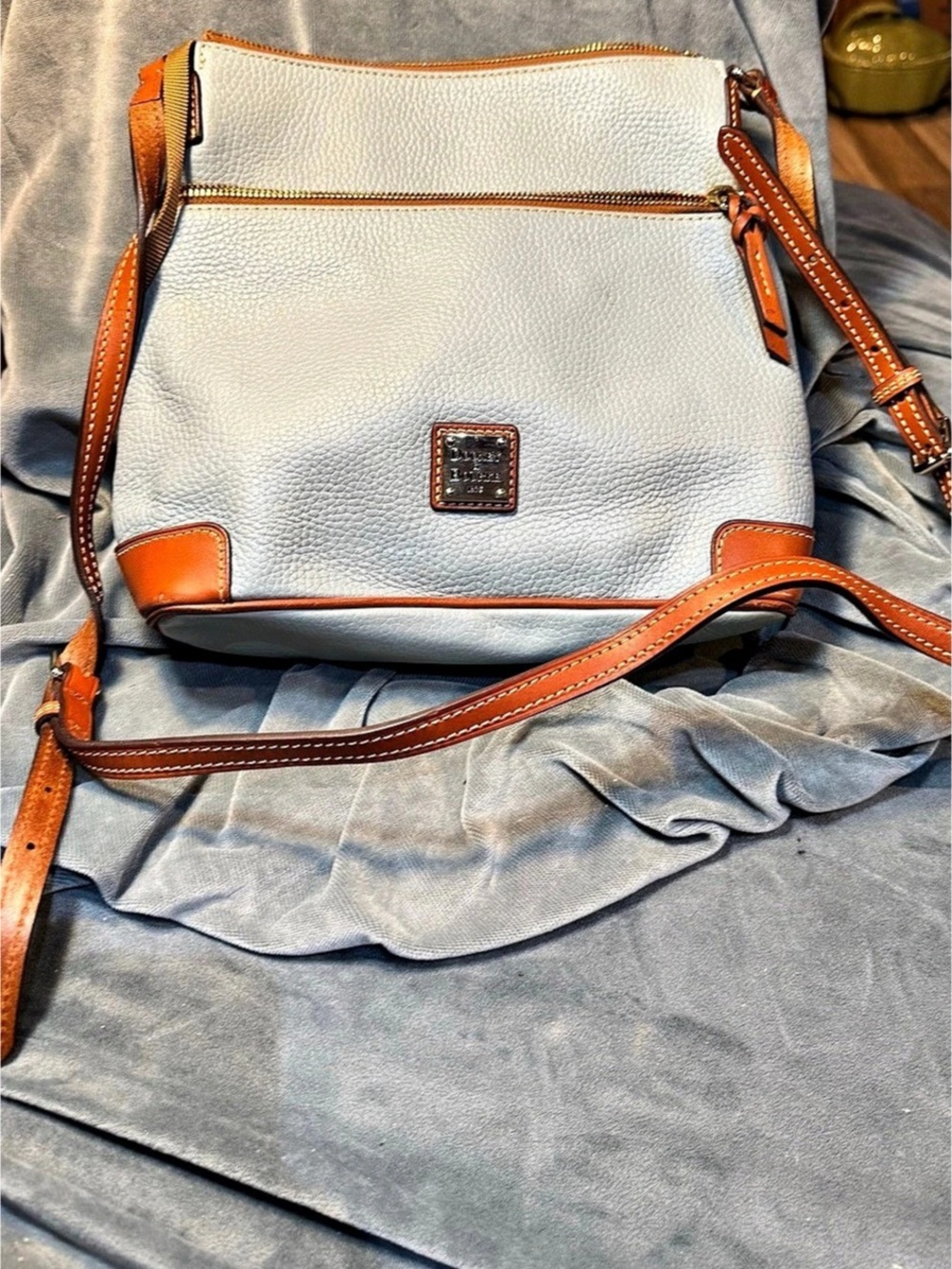 Dooney & Bourke Pebble Grain Crossbody Blue & Brown Bag